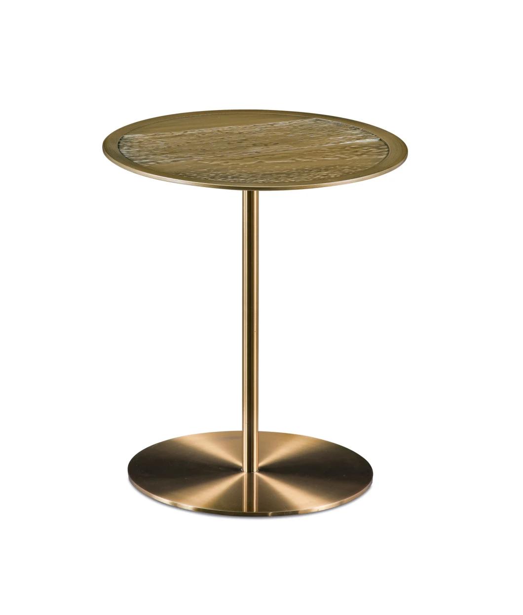 Contemporary Modern Style Metal Side Table Italian Design Round Transparent Acrylic Bed Side Table Marble Coffee Table