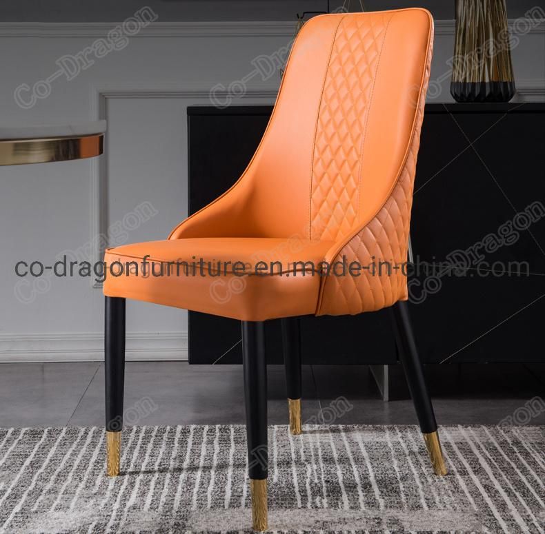 Modern Metal Wood Wholesale Leather Dining Chair for Home Furniture