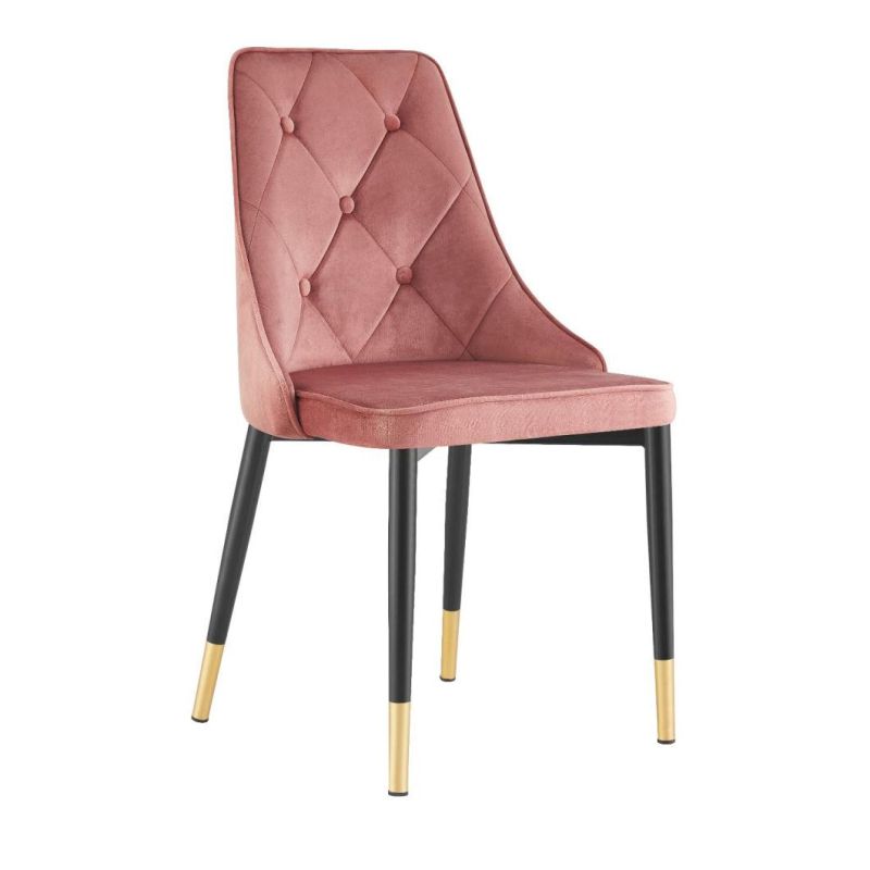 Wholesale High Quality Velvet Fabric Wooden Home Goods Dining Chair