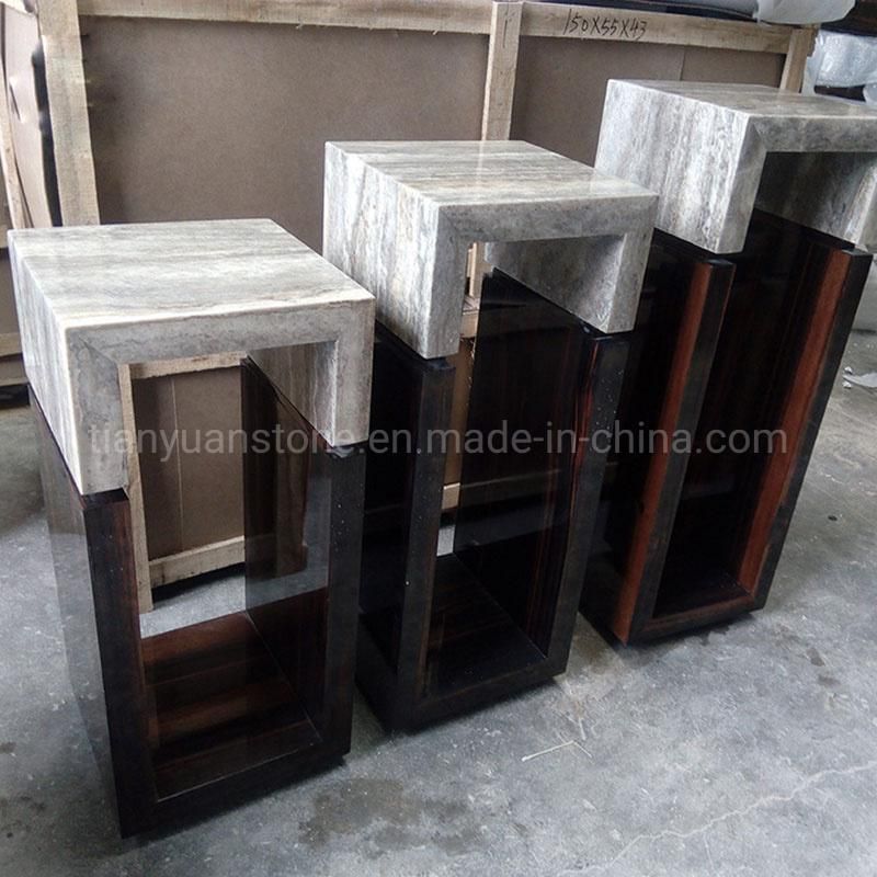 Shop Fittings and Display Marble Pedestal Showcase Platform Stand