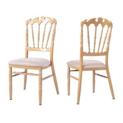 Stock Durable High Quality Stacking Aluminum Wedding Napoleon Chairs