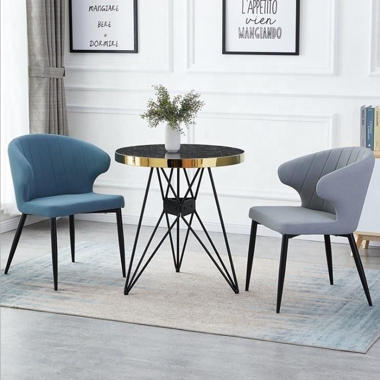 Elegant Modern New Design Grey Velvet Upholstered Dining Chairs