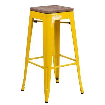 Vintage Industrial Metal Bar Stools Counter Height Stackable Bar Stools for Sale