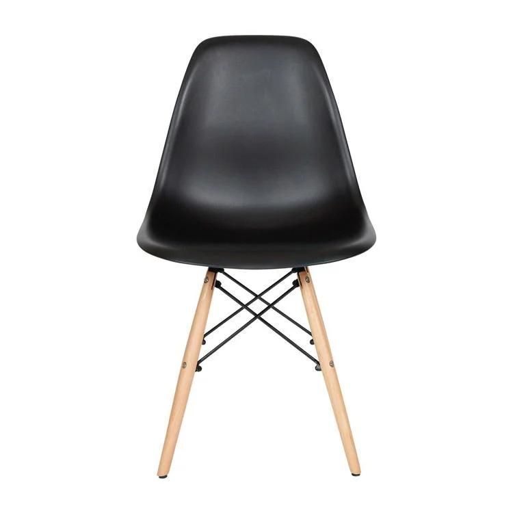 Cheap Classical High Quality Modern Design Plastic Emes Modern Colored PP Beech Wood Legs Dining Chair