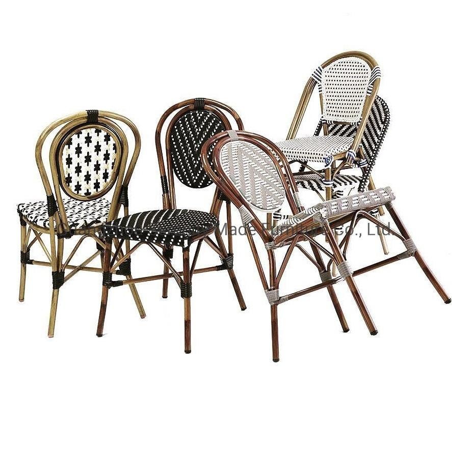 Wholesale Price French Garden Wicker Bistro Rattan Dining Chair