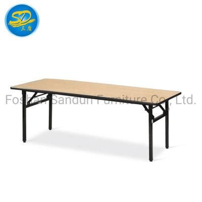 Wedding Party Event Rental Rectangle PVC Plywood Melamine Folding Table