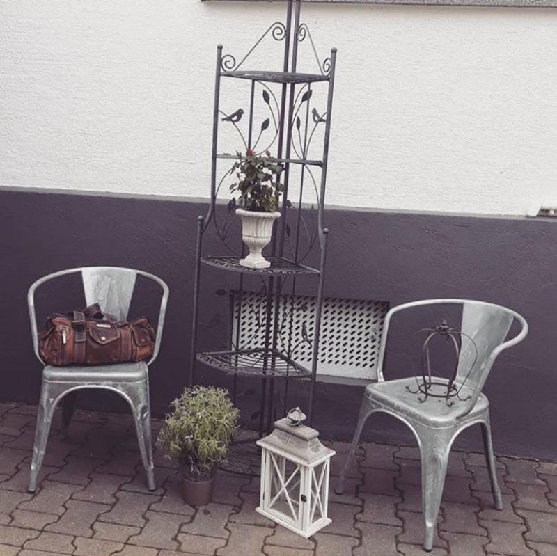 Industrial Armchair Tolix Metal Dining Chair Blue