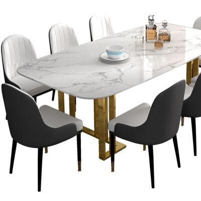 Nordic Modern Minimalist Style Marble Dining Table Rectangular Dining Tables Combination Home Small Apartment