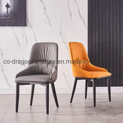 Wooden Legs PU Leather Dining Chair for Home Furniture