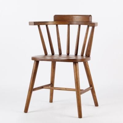 Kvj-7024 Windsor Solid Wood Natural Dining Room Restaurant Armchair