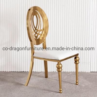 Home Furniture Wedding Furniture Gold Stainless Steel Leather Dining Chair