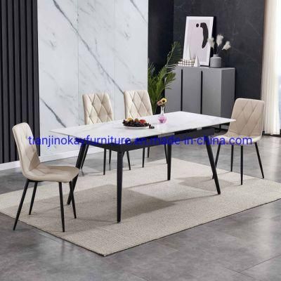 2022 Hot Sales New Design Ceramic Dining Table Restaurant Extendable Dining Table