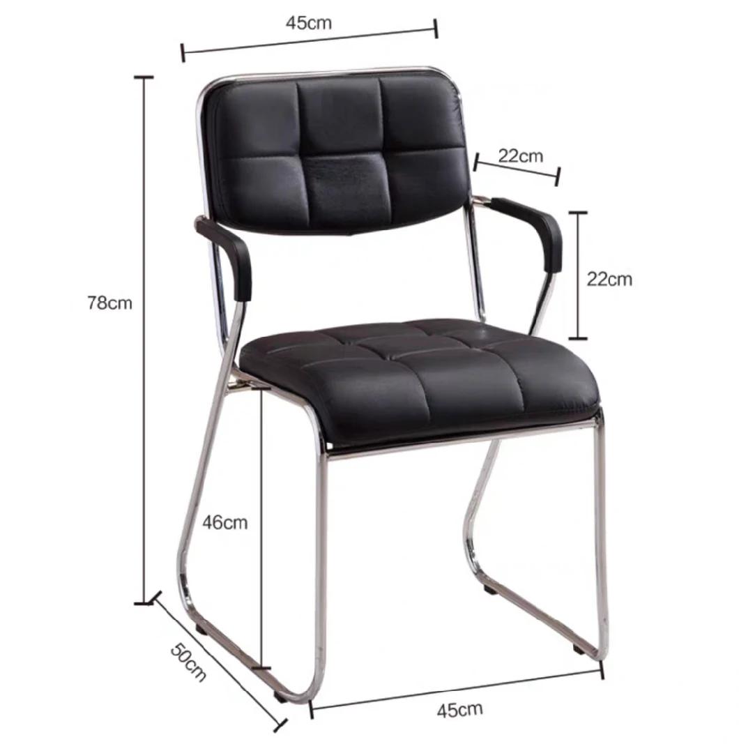 Factory Office Furniture with Metal Legs Leather Dining Chair