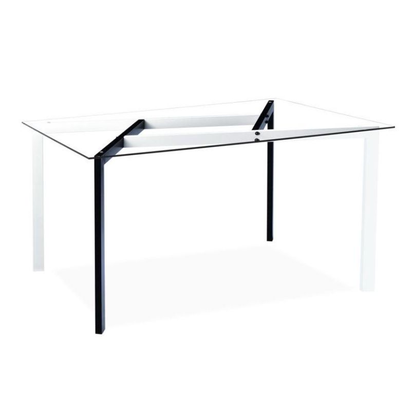 Modern Style White Metal Legs Dining Table