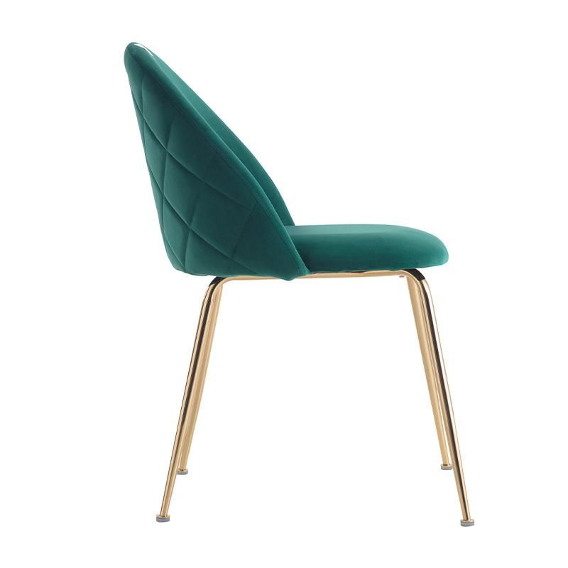 Free Sample Nordic Modern Velvet Armrest Colorful Dining Room Chairs with Gold Metal Legs for Dining Room and Restaurant