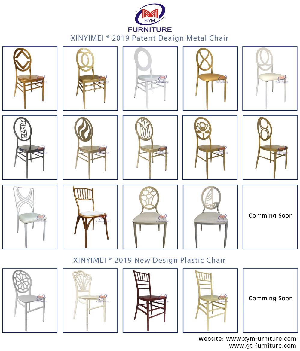 Manufacturer Modern Stackable Event Wedding Metal Dining Chair with Cushion