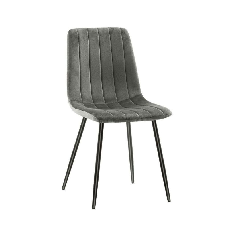 Modern Kitchen Chairs Upholstered Chairs with Metal Legs Velvet Surface Lounge Chair