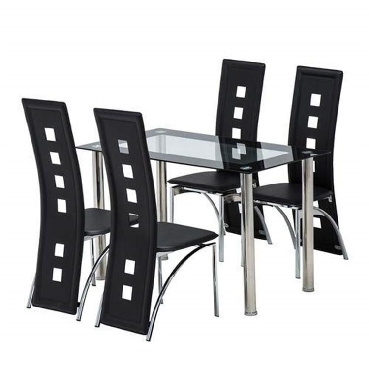 Wholesaler Fashionable Indoor Furniture Simple Dining Chair Leather Chrome PVC Dining Chair Made in China