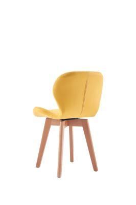 Modern Beech Wood Legs PU Leather Comfortable Dining Chair