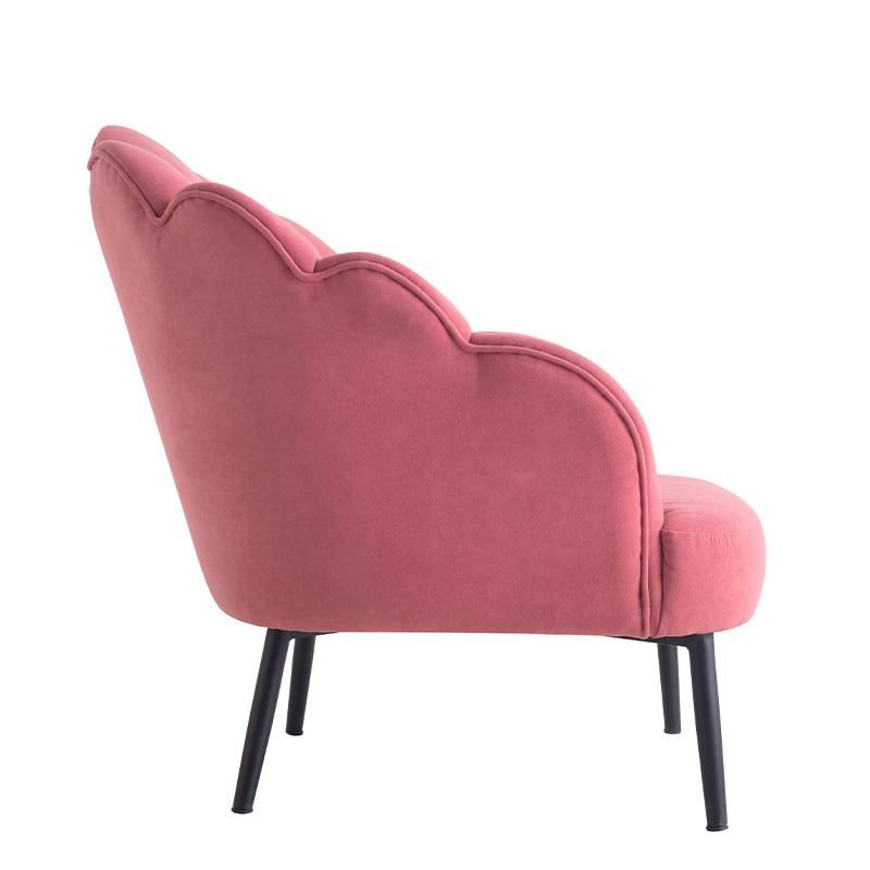 Hot Selling Home Furniture Nordic Simple Style Luxury Single Chair Pink Nordic Velvet Armchair Dining Chair