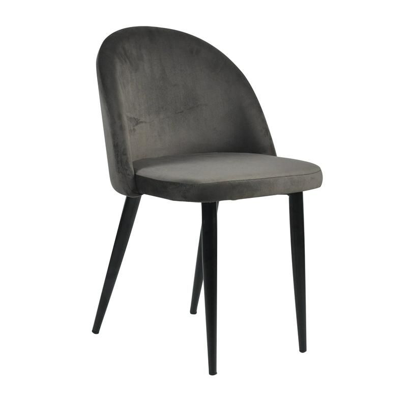 Modern Design Furniture Comfortable Velvet Dining Chair with Black Legs for Room Use