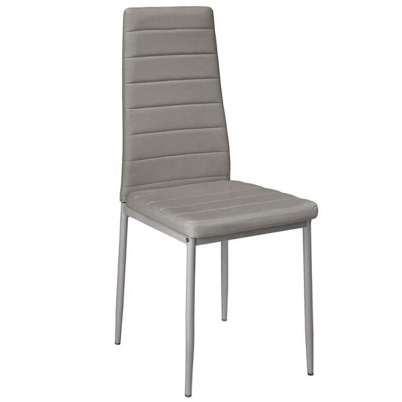 High Quality Luxury Modern Metal Legs Dining Chair White PVC Leather Dining Chair Modern