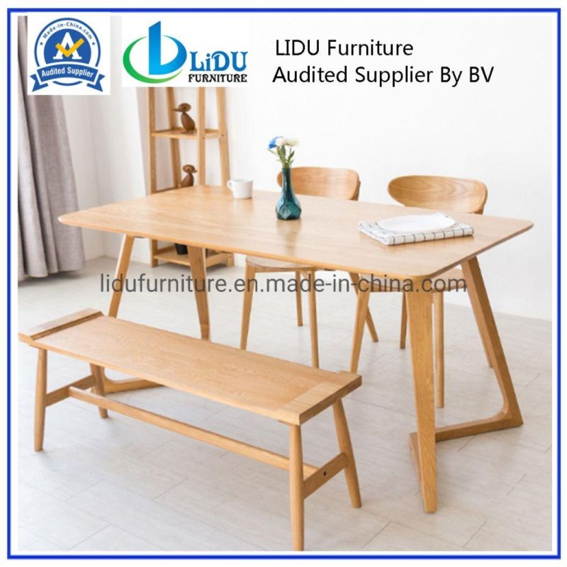 High Quality Oak Wood Dining Table Modern Dining Room Furniture Dark Color