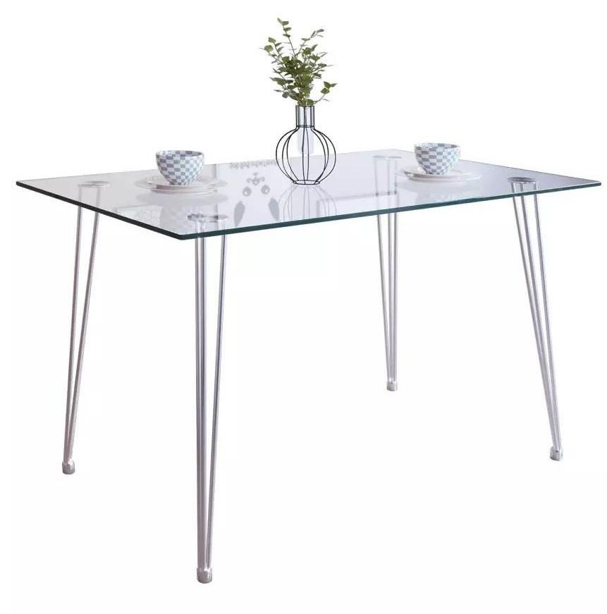 Living Room 8mm Tempered Glass Square Elegant Dining Table