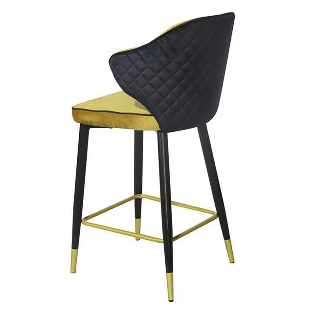 Modern Design Deluxe Velvet Gold Bar Chair Superior