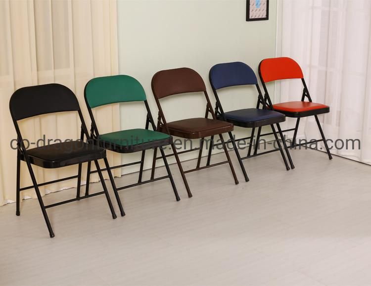 Wholesale Home Furniture Cheap Metal PU Foldable Dining Chair