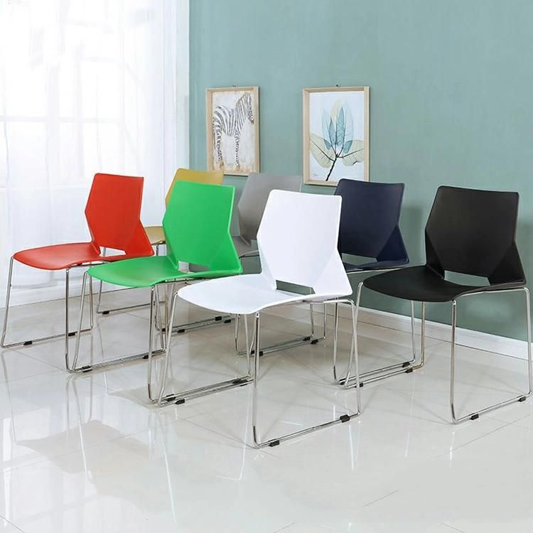 New PP Plastic Metal Backrest White Office Chair Modern