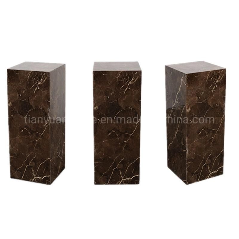 Marble Statue Figurine Vase Cube Display Pedestals for Home Museum Decor