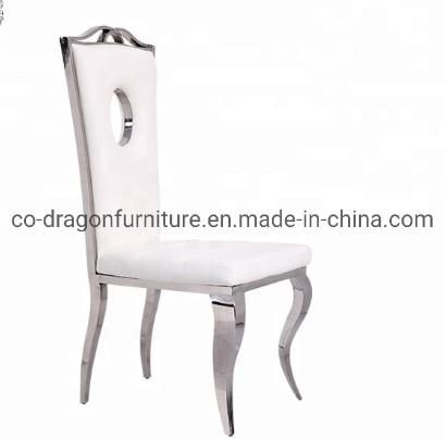 High Quality Wedding Furniture Metal Leather Stainless Steel Dining Chair