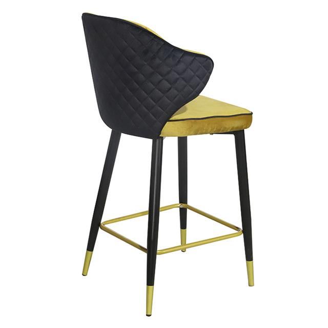 Modern Design Deluxe Velvet Gold Bar Chair Superior