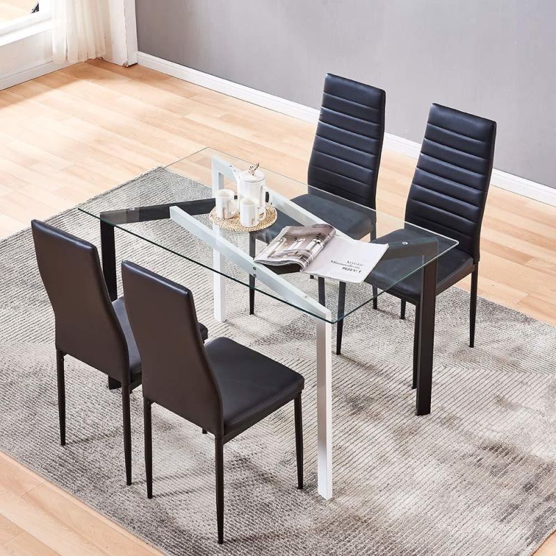 Home Hotel Luxury Tempered Glass Dining Table