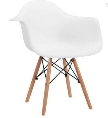 Restaurant Hotel Leisure Wooden Leg Dining Chair White Plastic Chair