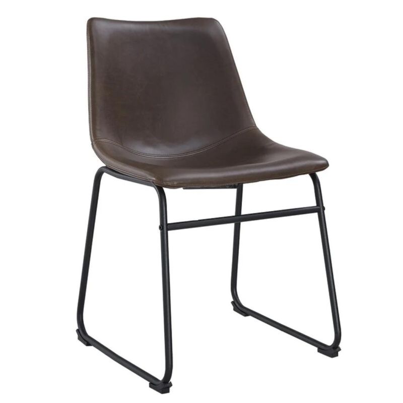 Dining Room Furniture PU Dining Chair Modern Black Metal Leg Restaurant Chair Meeting Chair