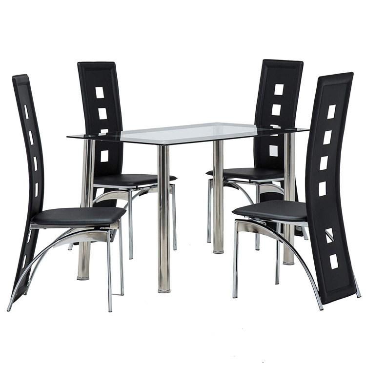 Wholesaler Fashionable Indoor Furniture Simple Dining Chair Leather Chrome PVC Dining Chair Made in China