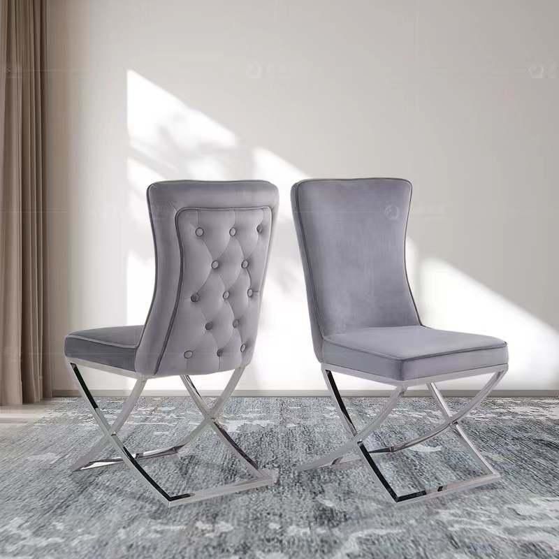 North American Minimalist Modern Style Hot Sale Low Price Flannel Leisure Restaurant Dining Chair for Wholesale