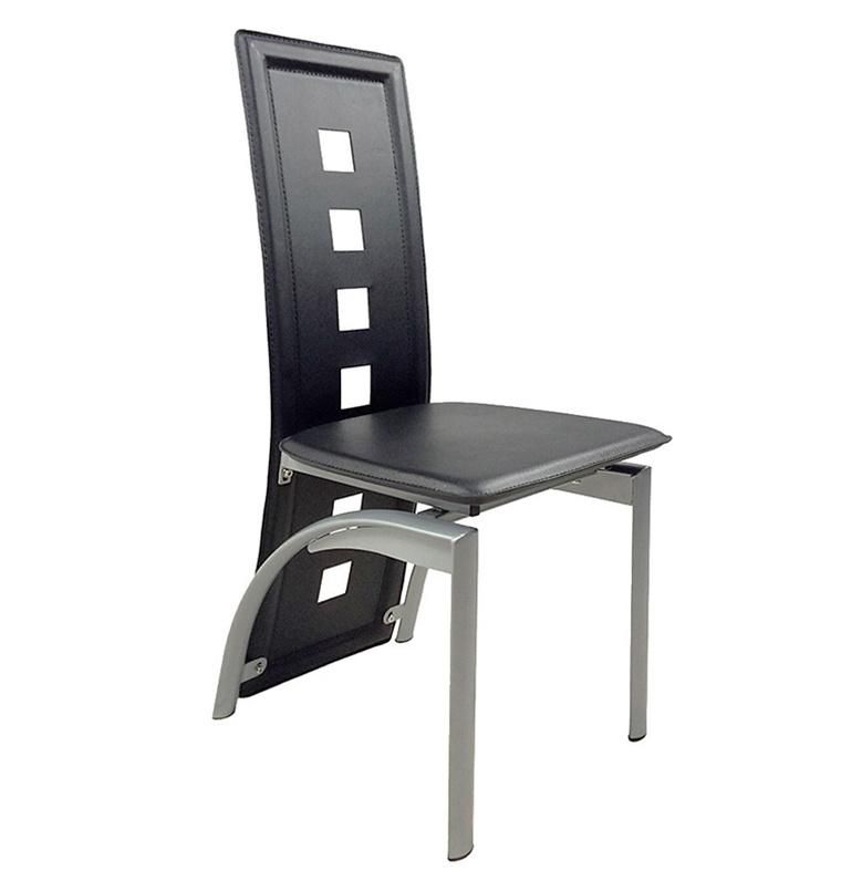 Wholesaler Fashionable Indoor Furniture Simple Dining Chair Leather Chrome PVC Dining Chair Made in China