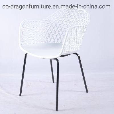 Wholesale Plastic Dining Chair with Metal Legs for Home Furniture