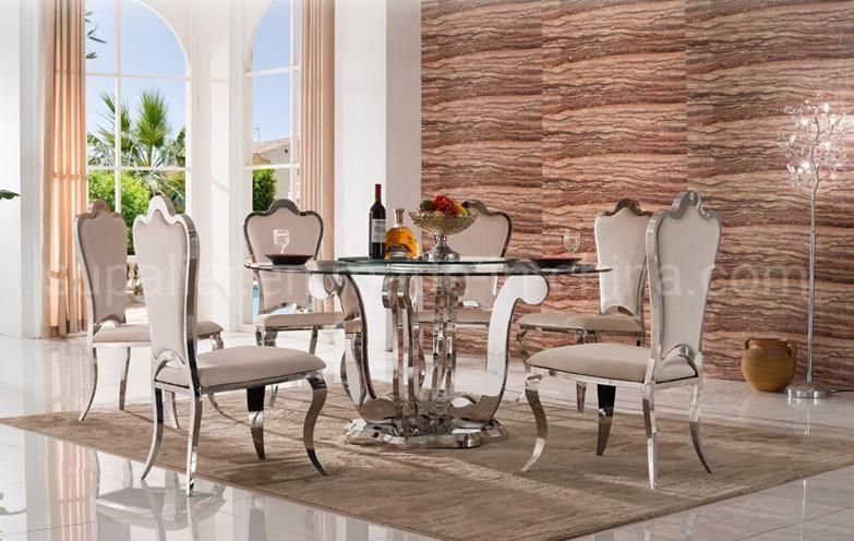 Wholesale China Designer Round Rotating Transparent Glass Dining Table