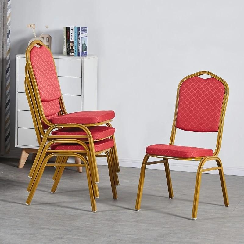 Modern Metal Restaurant Furniture Comfortable Stackable Wedding Dining Banquet Chair