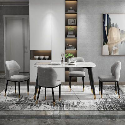 Creative Family Restaurant Marble Small Apartment Dining Table with Chairs