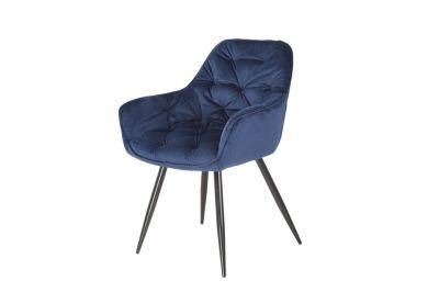 Wholesale Velvet Dining Chair with Chromed Metal Legs Living Room