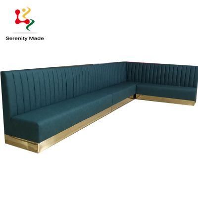 Good Quality High Back Velvet Restaurant Booth Seating