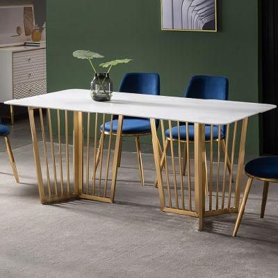 Luxury Nordic Rectangle Marble Dining Table for 4 Seater