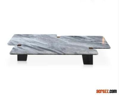 New Design Furniture Factory Short Wood Leg Coffee Table Shaped Marble Table Marble Tabletop Jacob coffee Table