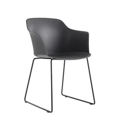 Wholesale Modern Design PP Restaurant Living Room Armless Dining Plastic Metal Leg Chair Modern Chair