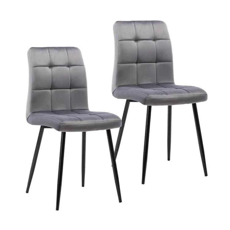 Modern Luxury Home Furniture Restaurant Chairs Metal Legs Velvet Fabric Dining Chairs